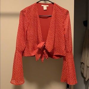 Bell Sleeve Tie Top